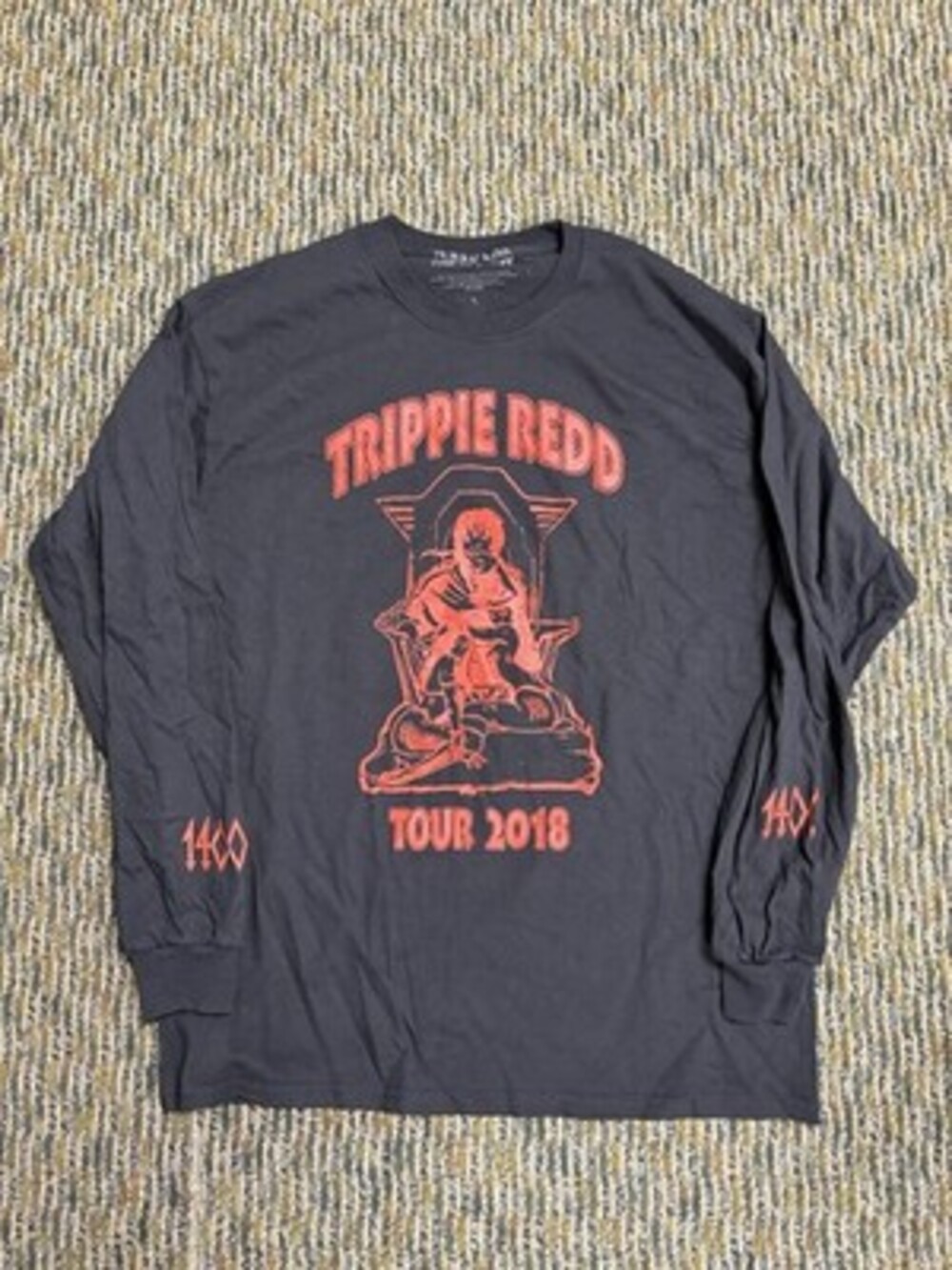 Triple Red T Shirt Long Sleeve Red Black 1400 Red Death Row Like Size Large Rap